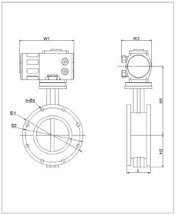DN40 - DN1000 Ηλεκτρικός ενεργοποιητής PTFE για βαλβίδες πεταλούδας 1
